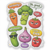 Sarcastic Vegetable Custom-Cut Vinyl Sticker (Voorkant)
