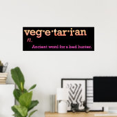 Sarcastic Vegetarian Definition Funny Dictionary Poster (Thuiskantoor)
