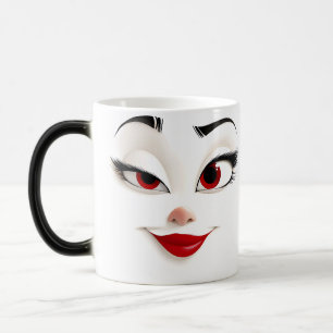 Sarcastic Women Face with Red Lips Magische Mok