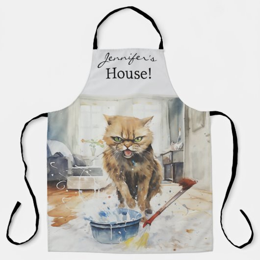 Sarcastisch Angry Cat All-Over Print Schort (Voorkant)