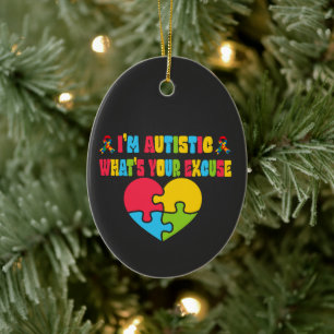 Sarcastisch autisme Ik ben autistisch, wat is jouw Keramisch Ornament