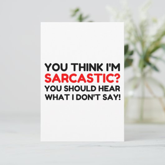 Sarcastisch Bedankkaart (Staand voorkant)