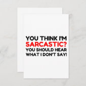Sarcastisch Bedankkaart (Voorkant / Achterkant)