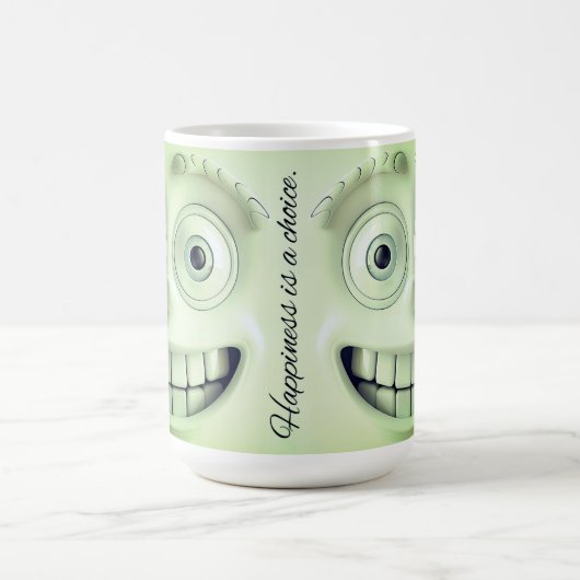 Sarcastisch gezicht 3D Mok Wrap – Geluk is een keu (Center)