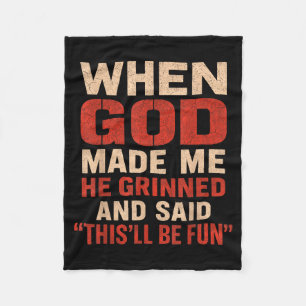 Sarcastisch grappig toen god me man vader vader gr fleece deken