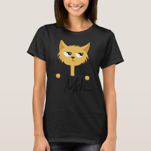 Sarcastisch Grappige Meh Kat Boze kat Halloween Ko T-shirt