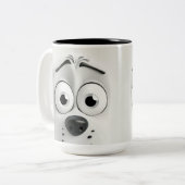 Sarcastisch hondengezicht voor alle dierenliefhebb tweekleurige koffiemok (Voorkant links)