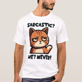Sarcastisch? Ik? Nooit! – Grappig kattenontwerp T-shirt