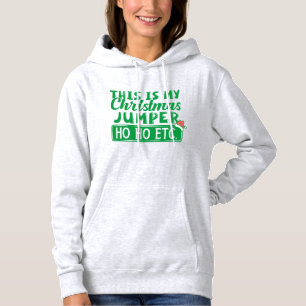 Sarcastisch kerstfeest met kerstcadeau en kerstcad hoodie
