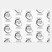 Sarcastisch Santa Wrapping Paper zwart-wit (Voorkant 2)