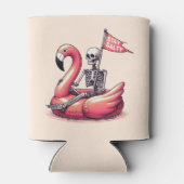 Sarcastisch skelet op Flamingo - Blijf zout Blikjeskoeler (Achterkant)