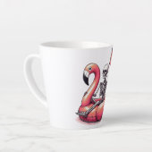 Sarcastisch skelet op Flamingo - Blijf zout Latte Mok (Linkerhoek)