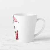 Sarcastisch skelet op Flamingo - Blijf zout Latte Mok (Rechts)
