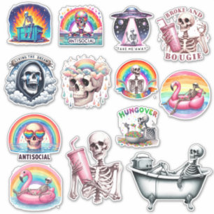 Sarcastisch skeleton sticker
