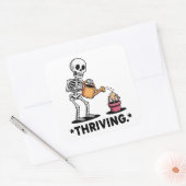 Sarcastisch skeletontwerp 'Thriving' Vierkante Sticker (Envelop)