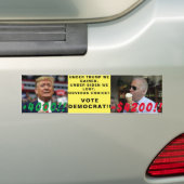 Sarcastisch. Trump-winst van $4000 vs $4200 Joe Bumpersticker (Op auto)