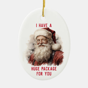 Sarcastisch Vies Santa Grappig Reusachtig Pakket v Keramisch Ornament