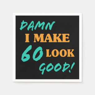 Sarcastische 60th Birthday Attitude Servet