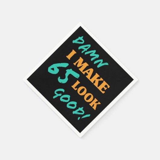 Sarcastische 65e geboortedag servet (Hoek)