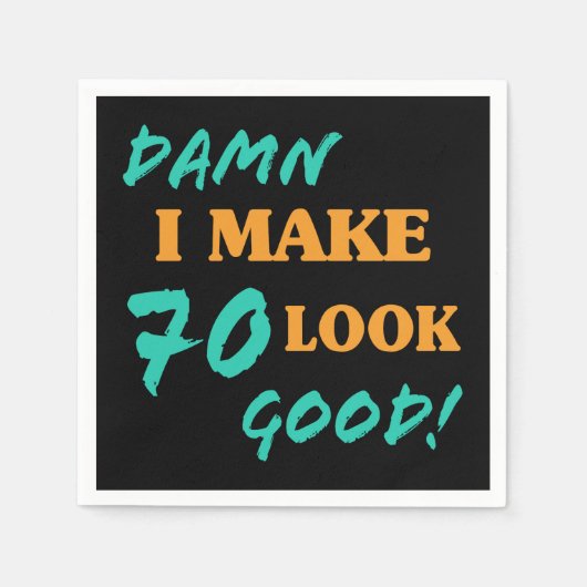 Sarcastische 70e geboortedag servet (Voorkant)