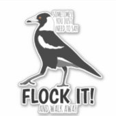 Sarcastische Australische magpie-sticker Sticker (Voorkant)
