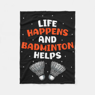 Sarcastische badmintonspeler game wedstrijd humor fleece deken