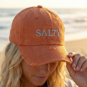Sarcastische Gezegden van SALTY in Oranje en roze Geborduurde Pet