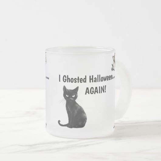 Sarcastische Halloween Kattengeest Matglas Koffiemok (Voorkant rechts)