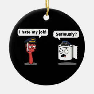Sarcastische humor grafische piloot grappige bruta keramisch ornament