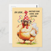 Sarcastische Humor met Judgy Chicken Briefkaart (Voorkant / Achterkant)