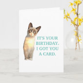 Sarcastische Kaart, verjaardagskat Kaart (Gele Bloem)