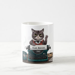 Sarcastische kat - Goedemorgen Koffiemok