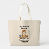Sarcastische kat - Grappige Oranje kunst Grote Tote Bag (Achterkant)