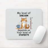 Sarcastische kat - Grappige Oranje kunst Muismat (Met muis)