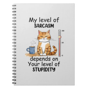 Sarcastische kat - Grappige Oranje kunst Notitieboek