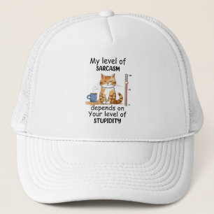 Sarcastische kat - Grappige Oranje kunst Trucker Pet