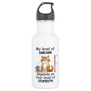 Sarcastische kat - Grappige Oranje kunst Waterfles