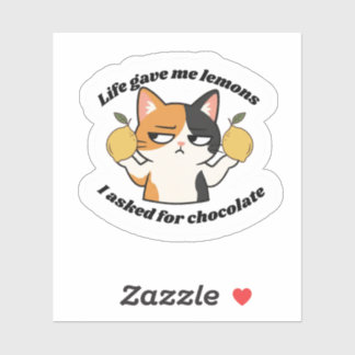 Sarcastische Kat Sticker – Het Leven Gaf Me Citroe