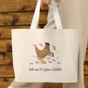 Sarcastische Kip – Vraag me of ik er een balen van Grote Tote Bag