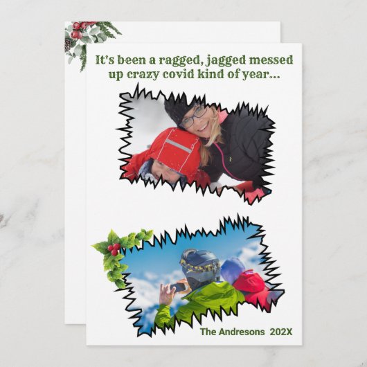 Sarcastische Leuk Kerst Gescheurde Getande Covid F Feestdagenkaart (Voorkant / Achterkant)