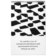 Sarcastische monochrome kalender