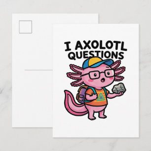 Sarcastische Nerd Axolotl Ik Heb Axolotl Vragen Me Briefkaart