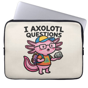 Sarcastische Nerd Axolotl Ik Heb Axolotl Vragen Me Laptop Sleeve