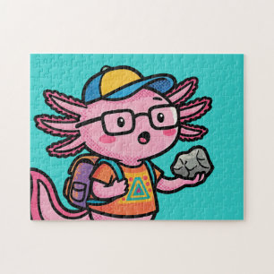 Sarcastische Nerd Axolotl Ik Heb Axolotl Vragen Me Legpuzzel
