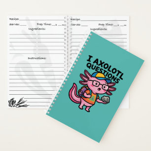 Sarcastische Nerd Axolotl Ik Heb Axolotl Vragen Me Notitieboek