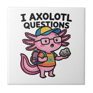 Sarcastische Nerd Axolotl Ik Heb Axolotl Vragen Me Tegeltje