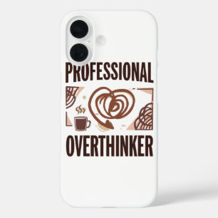 Sarcastische Overdenker met Koffie en Chaos iPhone 16 Hoesje