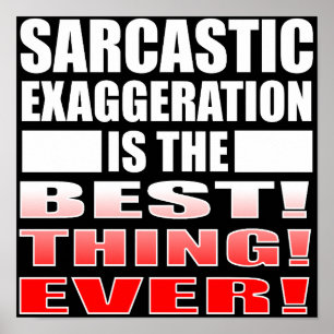 Sarcastische Overdrijving Grappig Poster Bord Quot