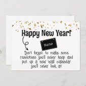 Sarcastische resolutie Grappig Gelukkig Nieuwjaar Feestdagenkaart (Voorkant / Achterkant)