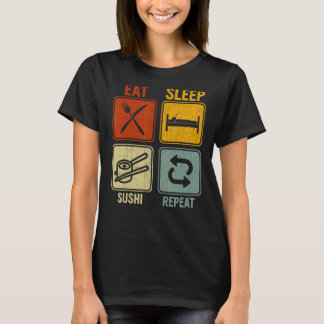 Sarcastische retro voor chef-kok Eat Sleep Sushi H T-shirt